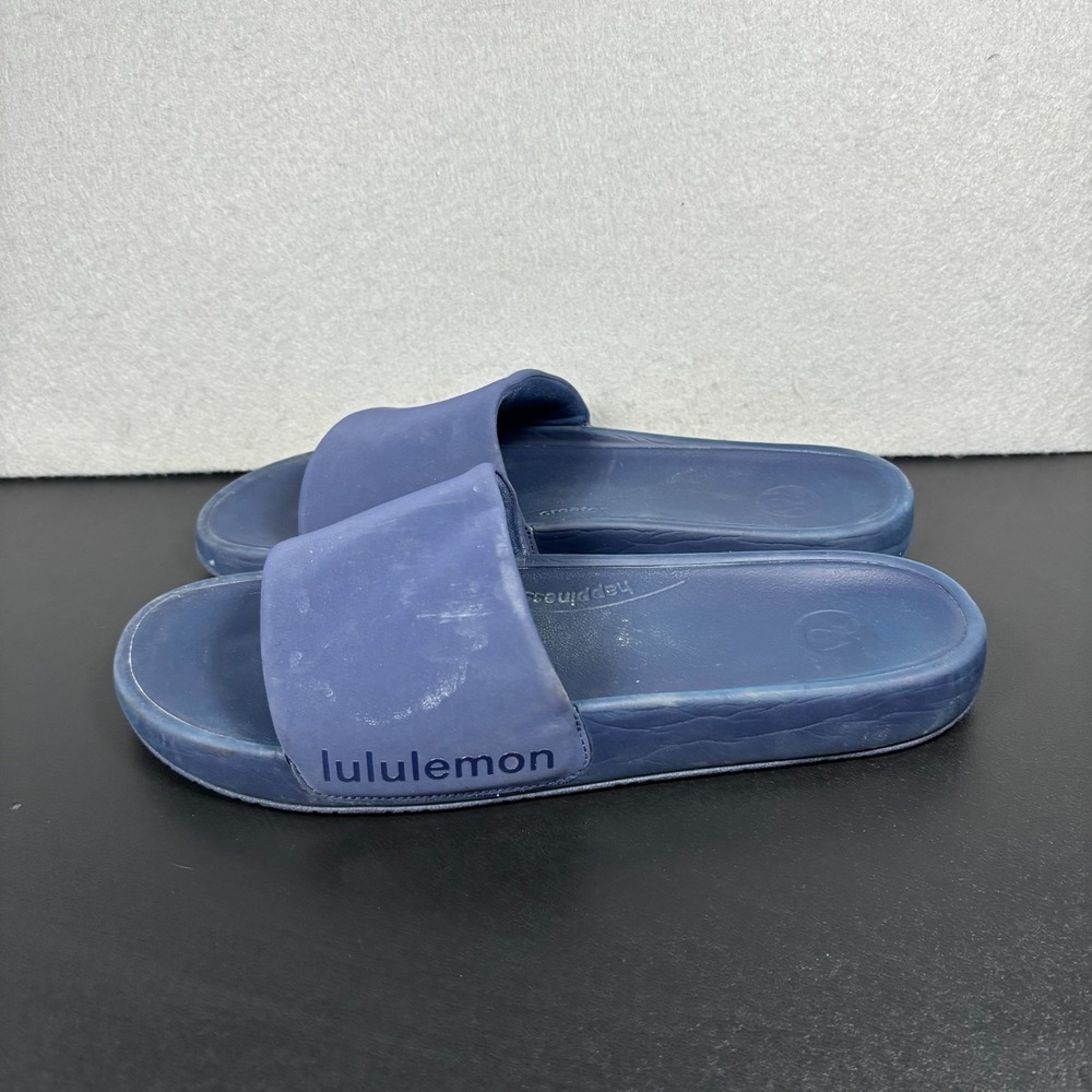 Lululemon Restfeel Slides Blue Mens Size 9 Athletic Recovery Sandals Casual Shoe